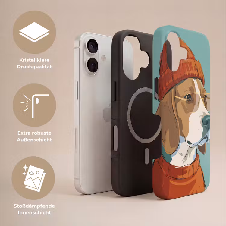 Hond - Beanie - Zonnebril - Dieren - Modern Toughcase MagSafe Apple iPhone 17 klein -USP_Lagen_DE