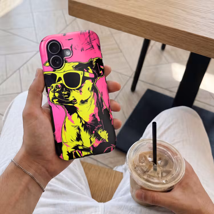 Hond - Zonnebril - Roze - Art Toughcase MagSafe Apple iPhone 17 klein -Sfeer1M