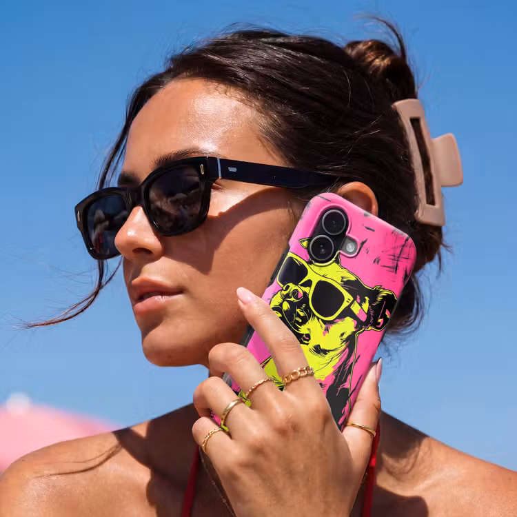 Hond - Zonnebril - Roze - Art Toughcase MagSafe Apple iPhone 17 klein -Sfeer2V