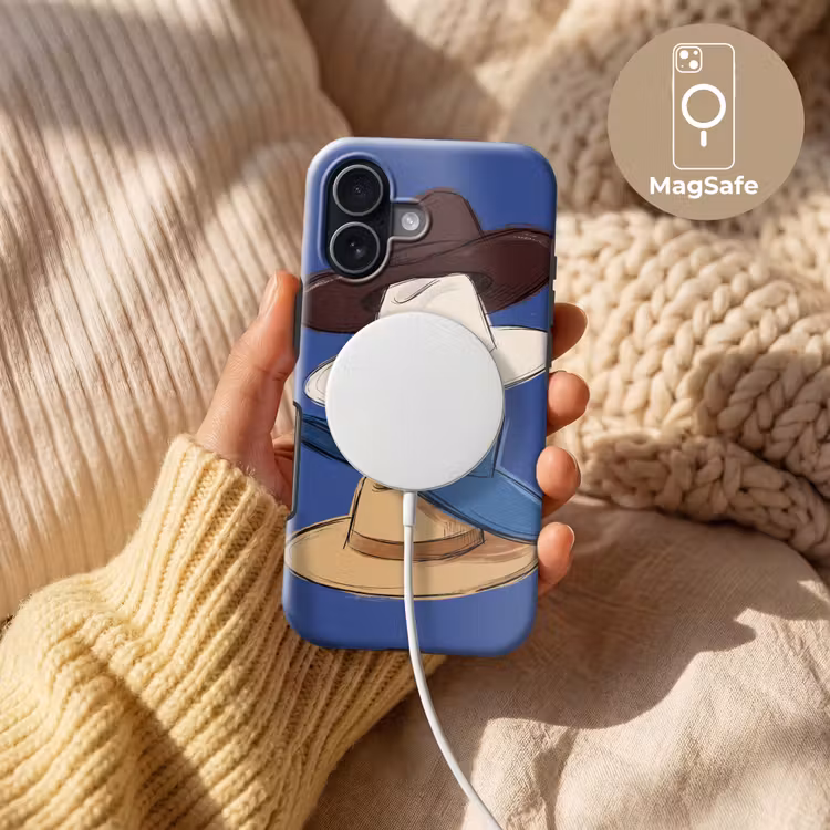 Hoeden - Gestapeld - Mode - Kleurrijk - Illustratie Toughcase MagSafe Apple iPhone 17 klein -USP_MagsafeV