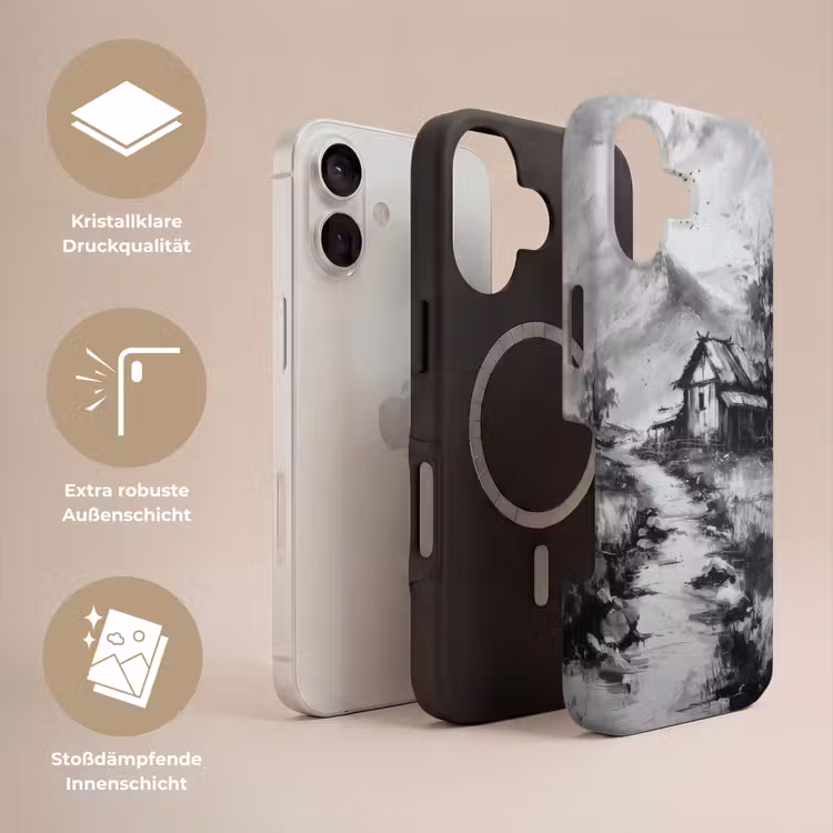 Hut - Grijs - Bergen - Mistig Toughcase MagSafe Apple iPhone 17 klein -USP_Lagen_DE