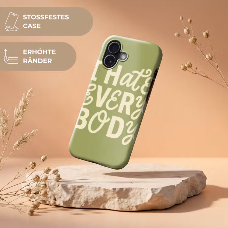 I hate everybody - Groen - Retro Toughcase MagSafe Apple iPhone 17 klein -USP_RandenV_DE