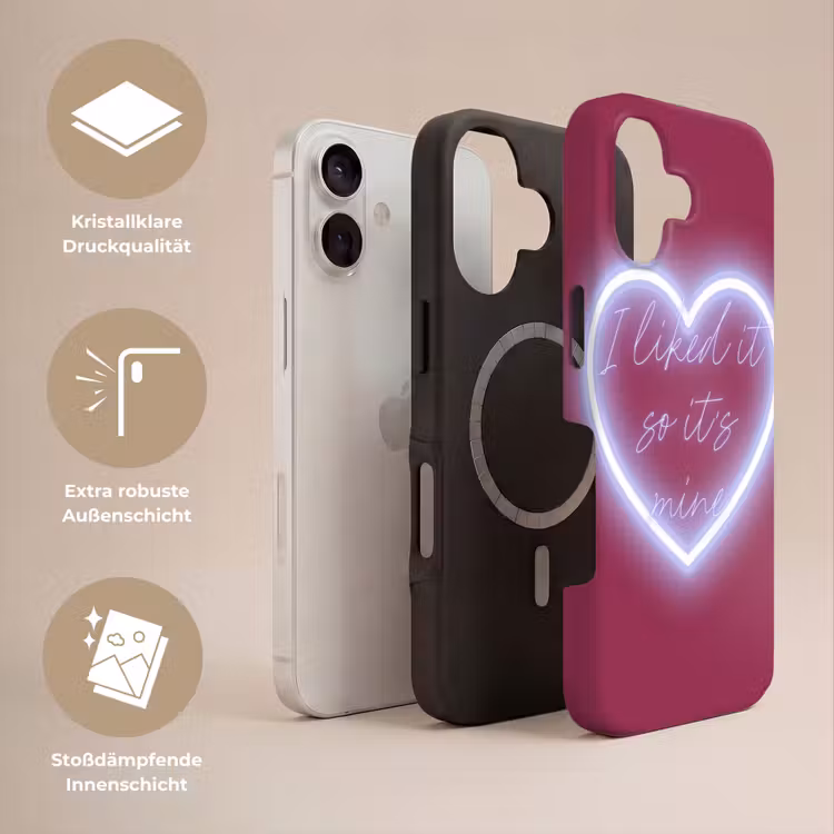 I liked it so it's mine - Neon hart - Roze Toughcase MagSafe Apple iPhone 17 klein -USP_Lagen_DE
