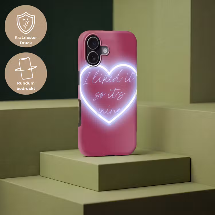 I liked it so it's mine - Neon hart - Roze Toughcase MagSafe Apple iPhone 17 klein -USP_PrintM_DE