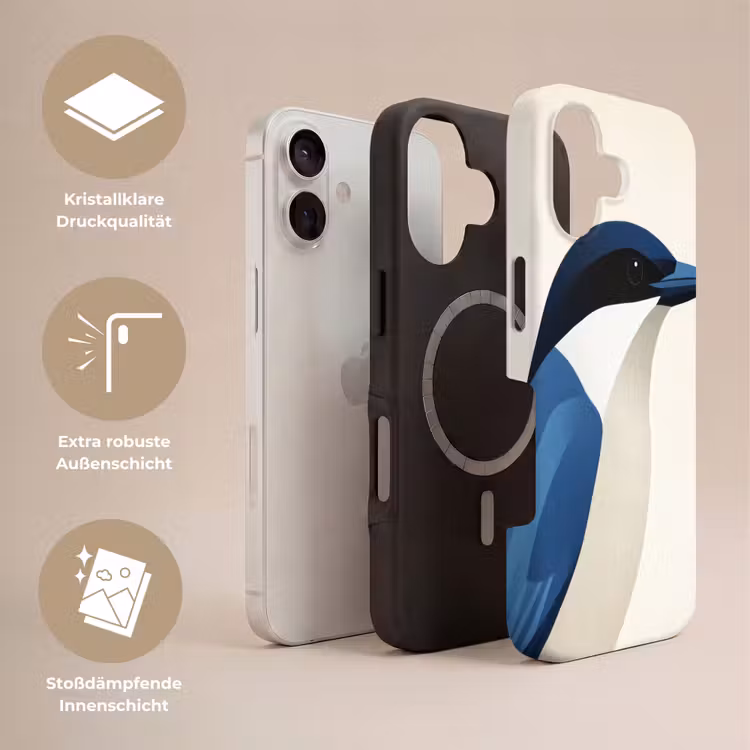 Illustratie - Blauw - Vogel Toughcase MagSafe Apple iPhone 17 klein -USP_Lagen_DE