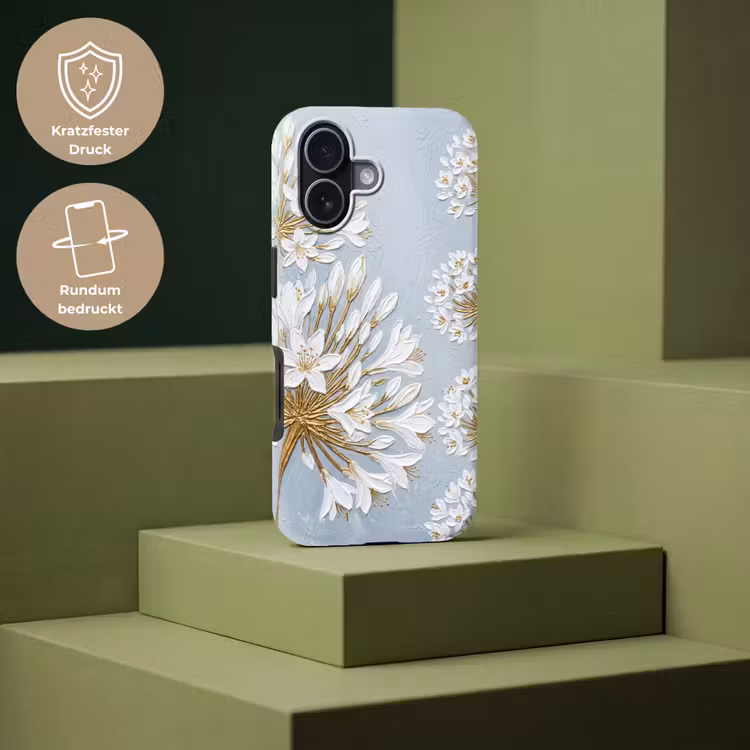 Illustratie - Bloemen - Blauw Toughcase MagSafe Apple iPhone 17 klein -USP_PrintM_DE