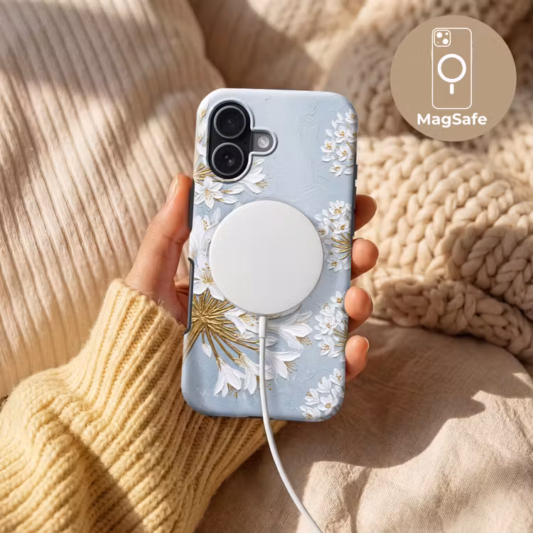 Illustratie - Bloemen - Blauw Toughcase MagSafe Apple iPhone 17 klein -USP_MagsafeV