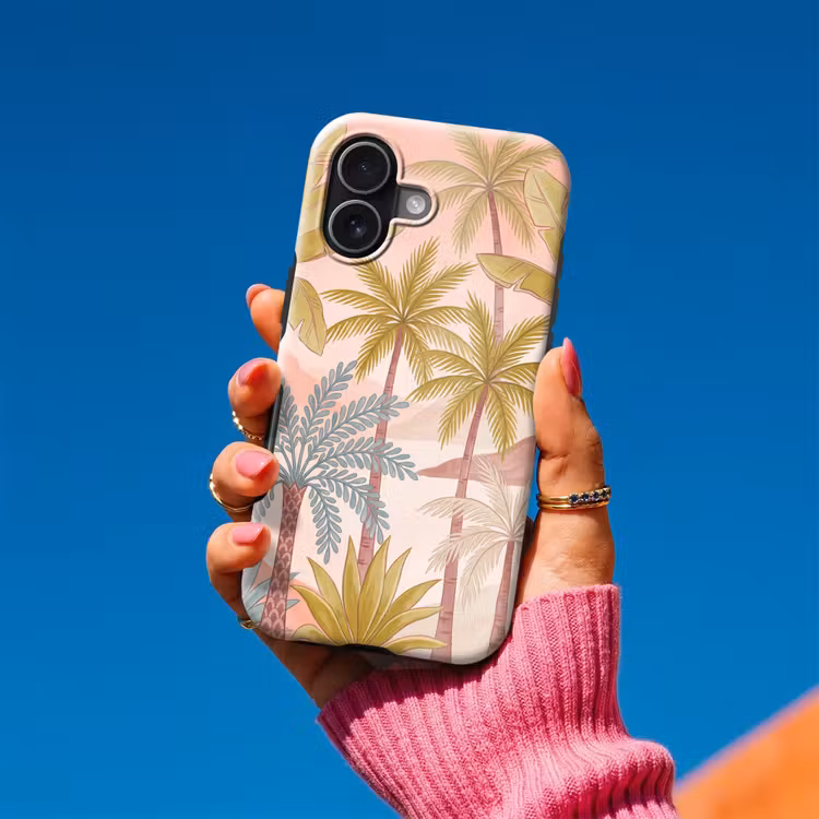 Illustratie - Palmbomen - Kleurrijk Toughcase MagSafe Apple iPhone 17 klein -Sfeer1V