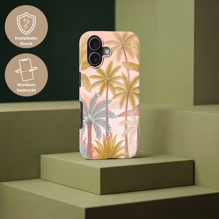 Illustratie - Palmbomen - Kleurrijk Toughcase MagSafe Apple iPhone 17 klein -USP_PrintM_DE