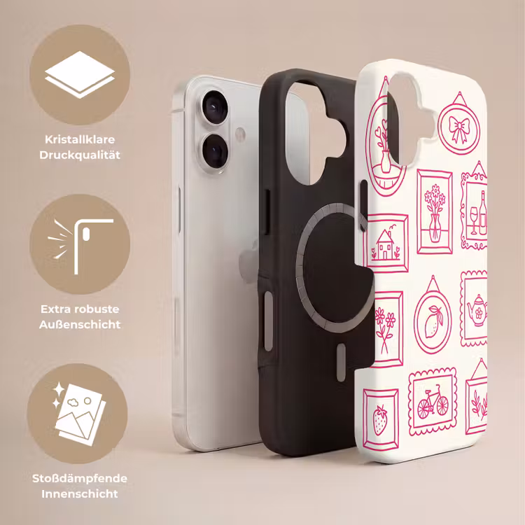 Illustratie - Collectie - Kunst - Minimalistisch - Roze Toughcase MagSafe Apple iPhone 17 klein -USP_Lagen_DE