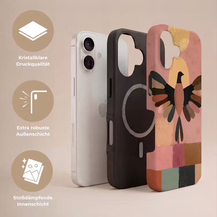 Illustratie - Vogel - Vlakken - Kleurrijk Toughcase MagSafe Apple iPhone 17 klein -USP_Lagen_DE