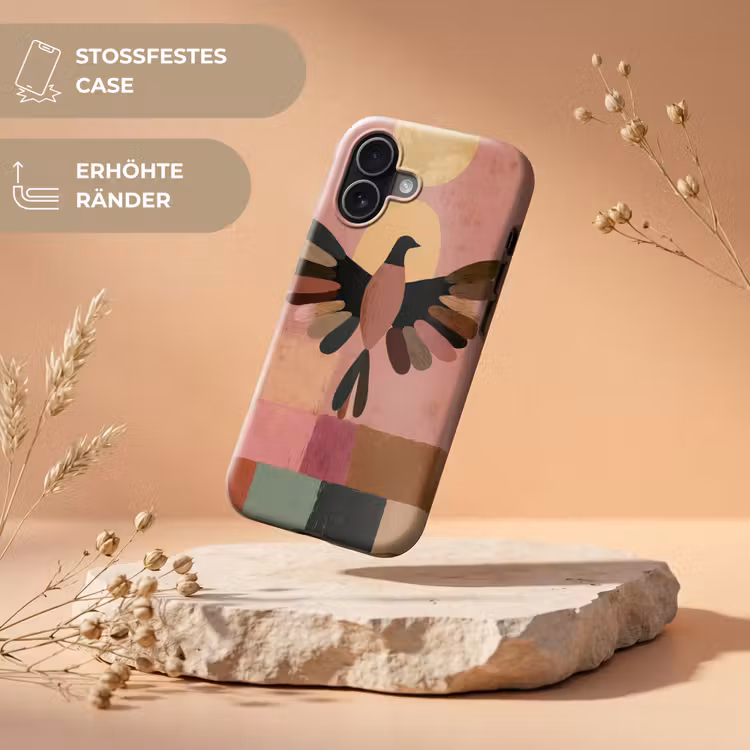 Illustratie - Vogel - Vlakken - Kleurrijk Toughcase MagSafe Apple iPhone 17 klein -USP_RandenV_DE