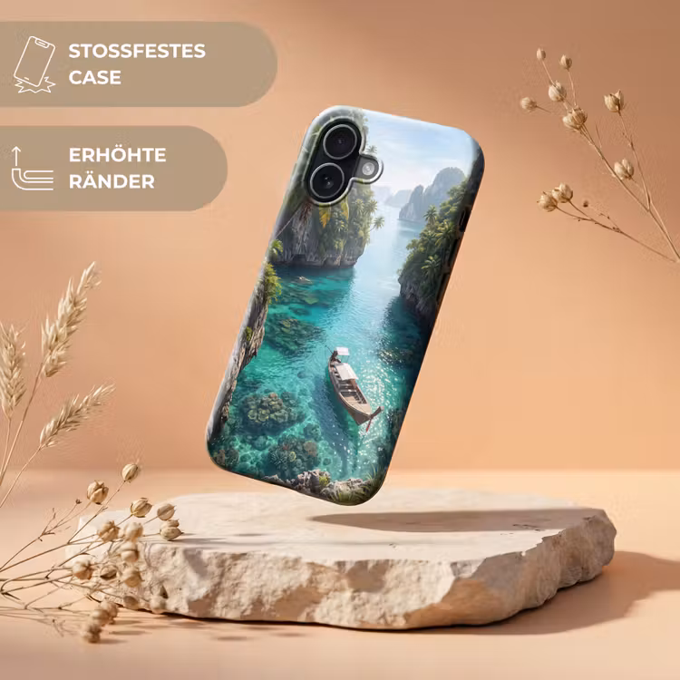 Eiland - Tropisch - Water - Palmbomen - Natuur Toughcase MagSafe Apple iPhone 17 klein -USP_RandenV_DE
