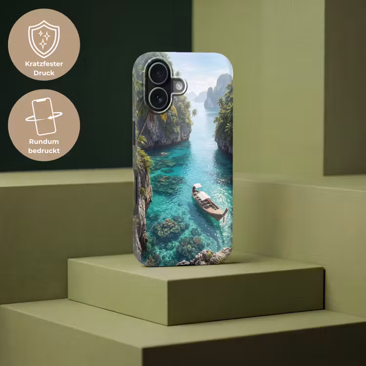 Eiland - Tropisch - Water - Palmbomen - Natuur Toughcase MagSafe Apple iPhone 17 klein -USP_PrintM_DE