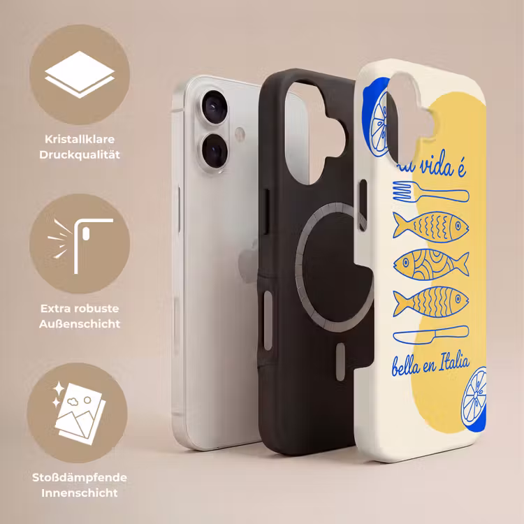 Italië - Eten - Citroen - Vis - Grafisch Toughcase MagSafe Apple iPhone 17 klein -USP_Lagen_DE