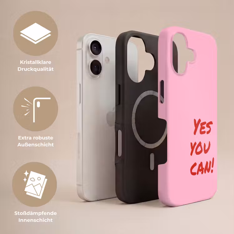 Yes you can do it - Rood - Roze Toughcase MagSafe Apple iPhone 17 klein -USP_Lagen_DE