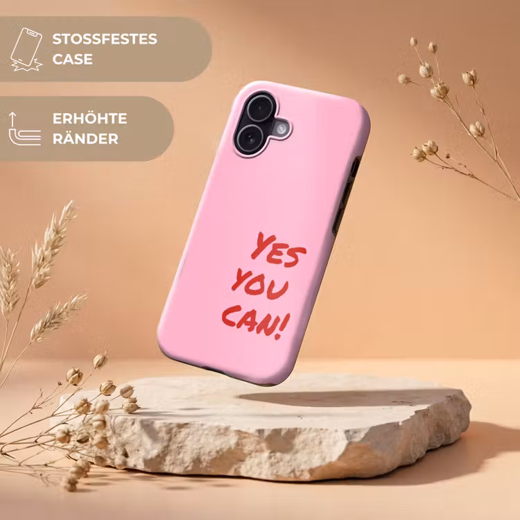 Yes you can do it - Rood - Roze Toughcase MagSafe Apple iPhone 17 klein -USP_RandenV_DE