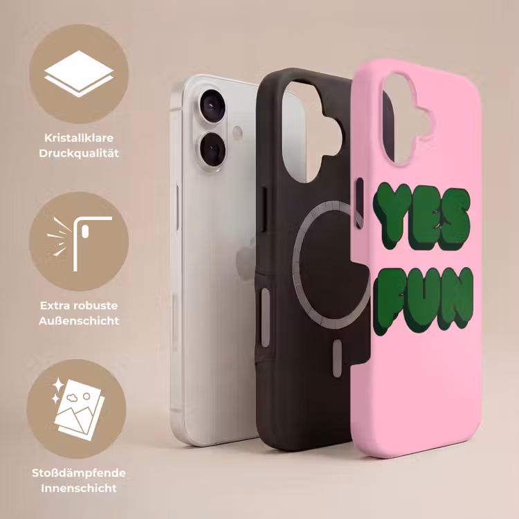 Yes fun - Groen - Roze Toughcase MagSafe Apple iPhone 17 klein -USP_Lagen_DE