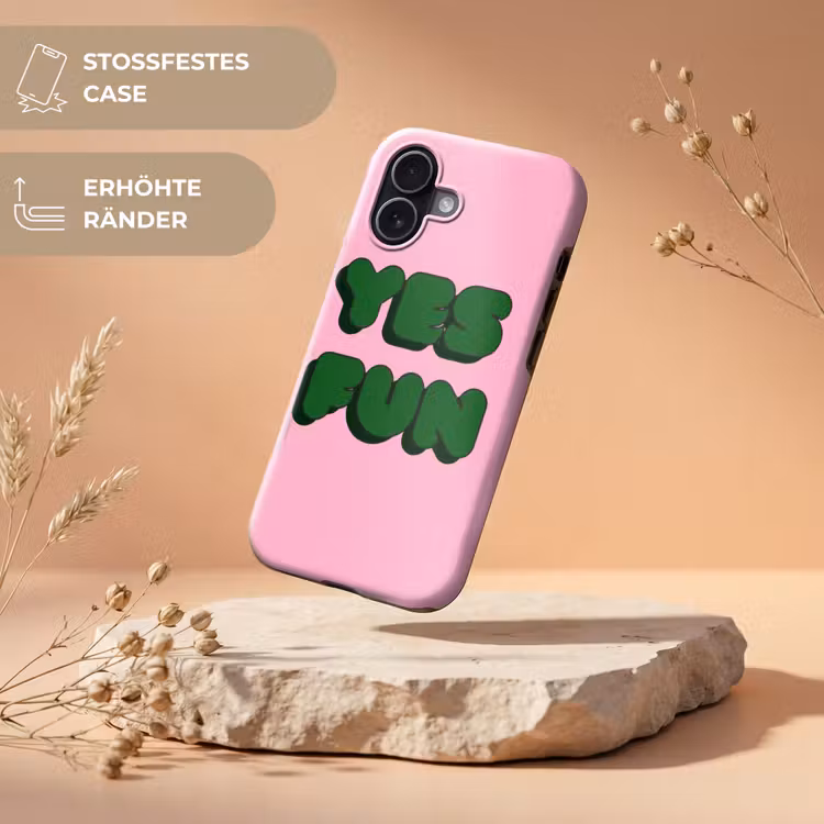 Yes fun - Groen - Roze Toughcase MagSafe Apple iPhone 17 klein -USP_RandenV_DE