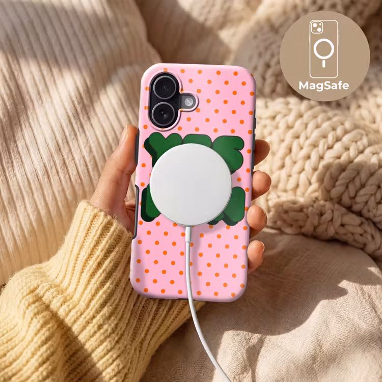 Yes fun - Groen - Roze - Stippen Toughcase MagSafe Apple iPhone 17 klein -USP_MagsafeV