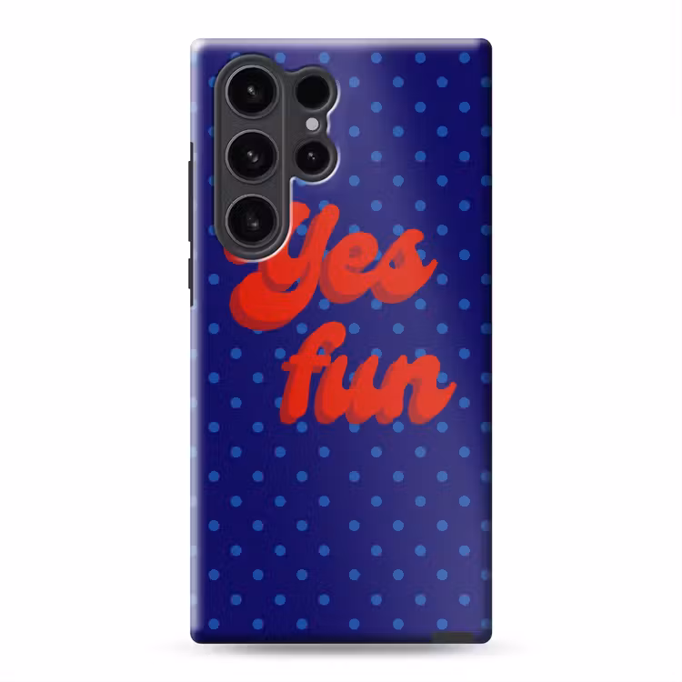 Yes fun - Rood - Blauw - Stippen Toughcase Samsung Galaxy S23 Ultra klein -threedimensional_3d_global