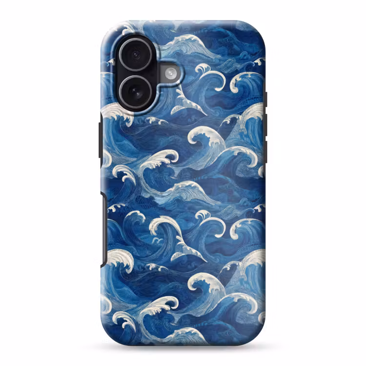 Japans - Oceaan - Golven - Blauw Toughcase MagSafe Apple iPhone 17 klein 1017 -3d