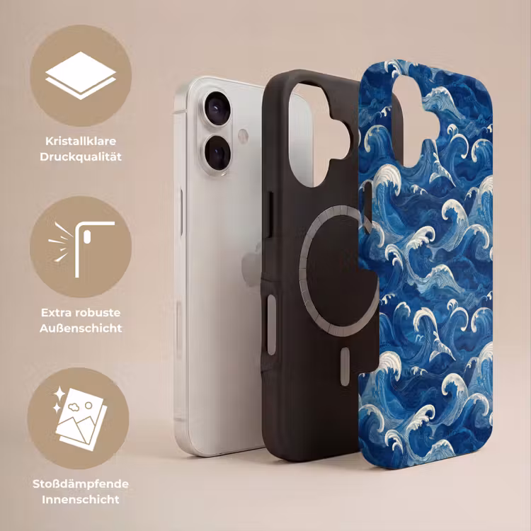 Japans - Oceaan - Golven - Blauw Toughcase MagSafe Apple iPhone 17 klein 1017 -USP_Lagen_DE