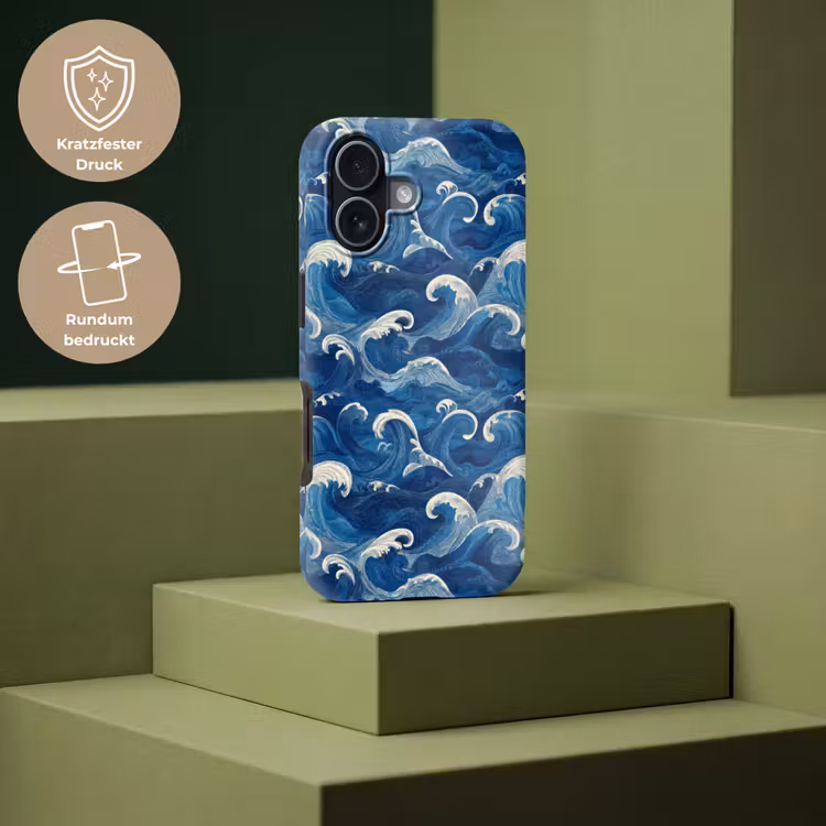 Japans - Oceaan - Golven - Blauw Toughcase MagSafe Apple iPhone 17 klein 1017 -USP_PrintM_DE