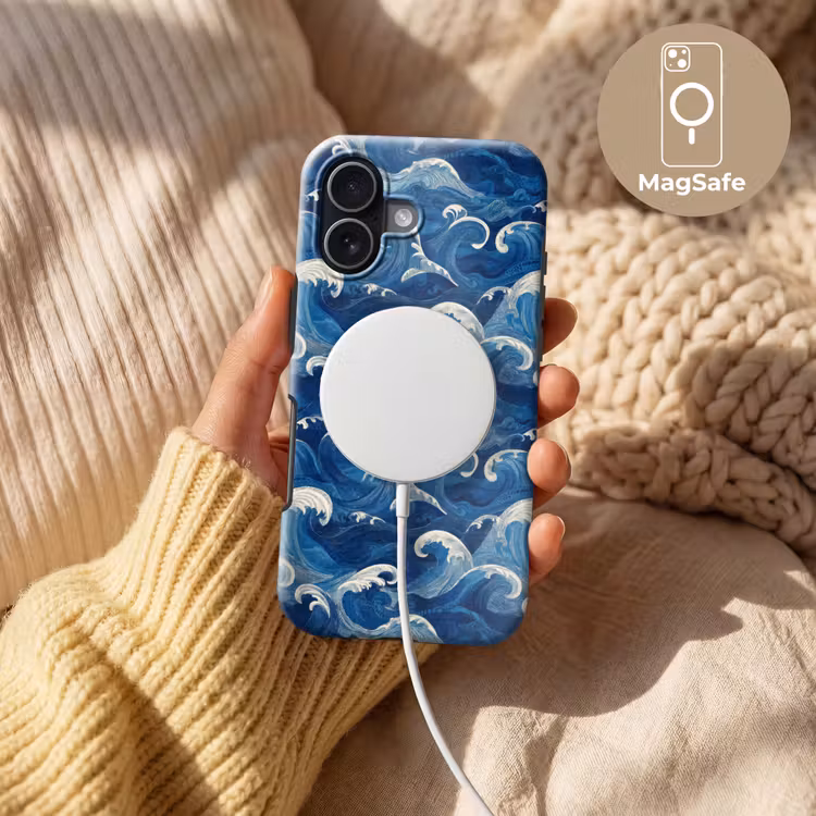 Japans - Oceaan - Golven - Blauw Toughcase MagSafe Apple iPhone 17 klein 1017 -USP_MagsafeV