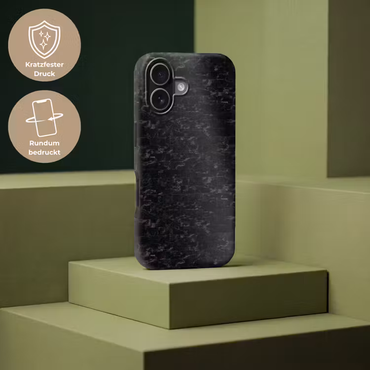 Tegels - Patroon - Marmer - Zwart Toughcase MagSafe Apple iPhone 17 klein 1017 -USP_PrintM_DE