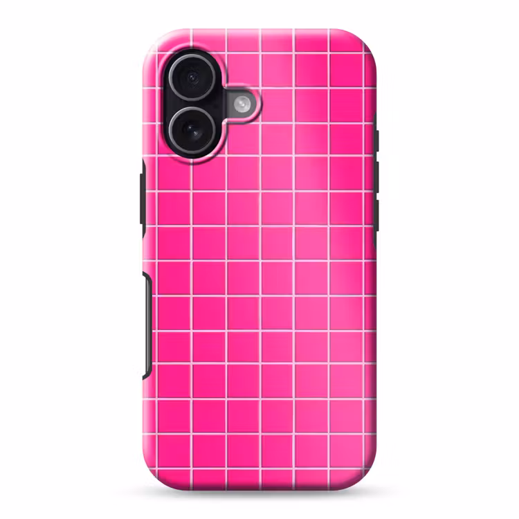 Tegels - Vierkant - Fuchsia Toughcase MagSafe Apple iPhone 17 klein 1017 -3d