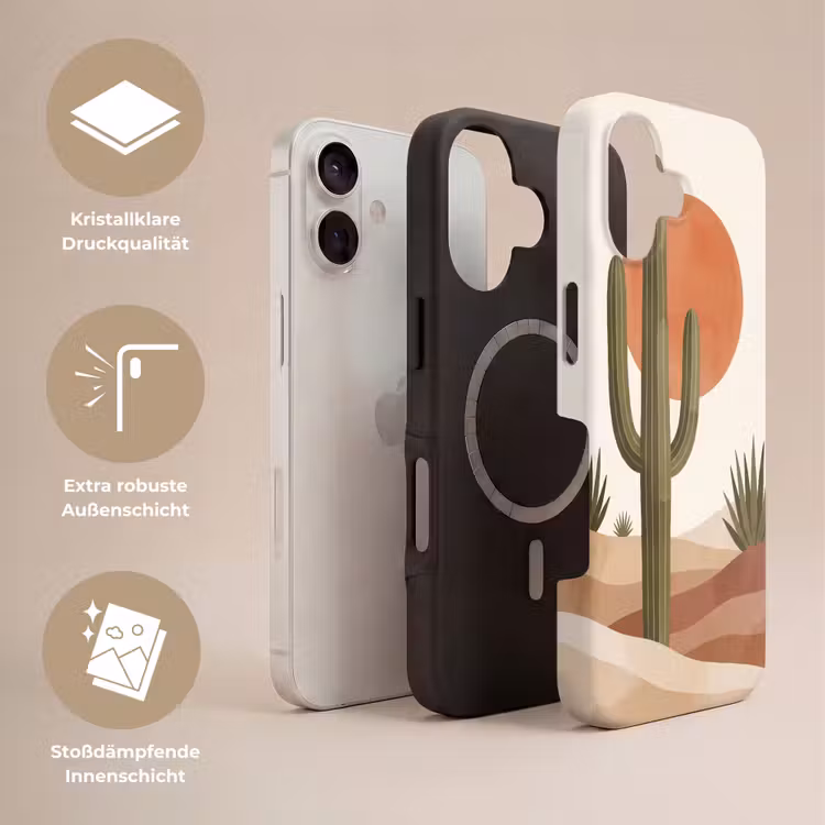 Cactus - Duinen - Modern - Landschap - Groen Toughcase MagSafe Apple iPhone 17 klein -USP_Lagen_DE