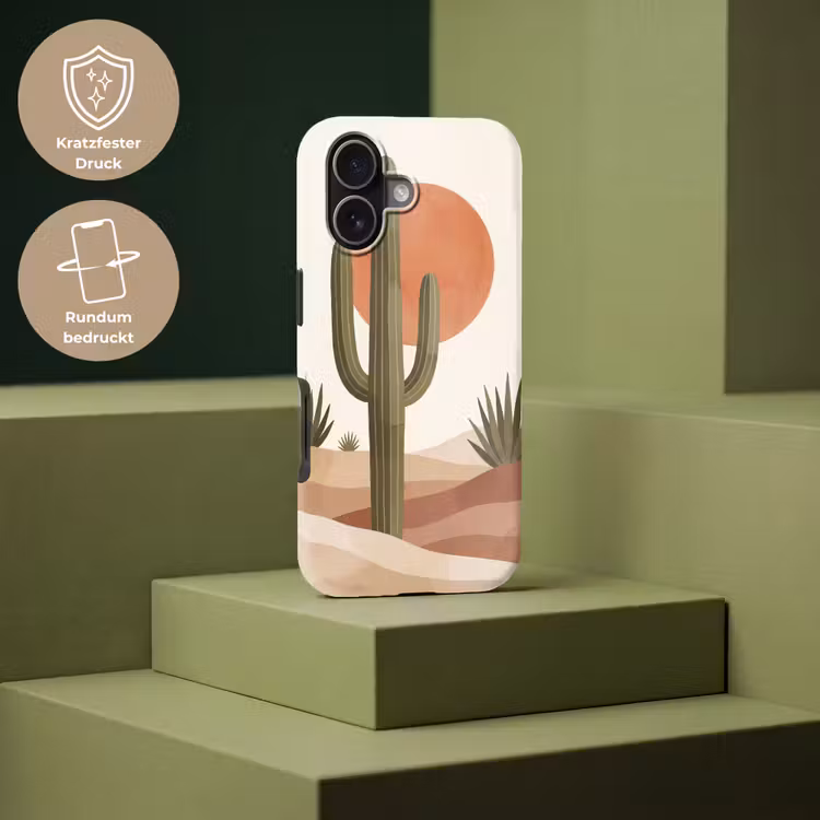 Cactus - Duinen - Modern - Landschap - Groen Toughcase MagSafe Apple iPhone 17 klein -USP_PrintM_DE