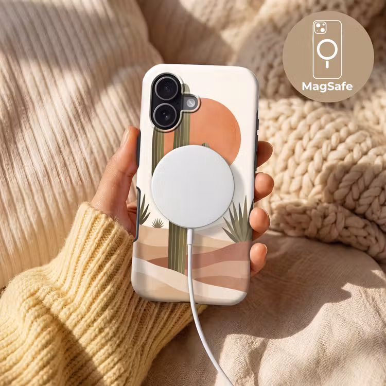 Cactus - Duinen - Modern - Landschap - Groen Toughcase MagSafe Apple iPhone 17 klein -USP_MagsafeV
