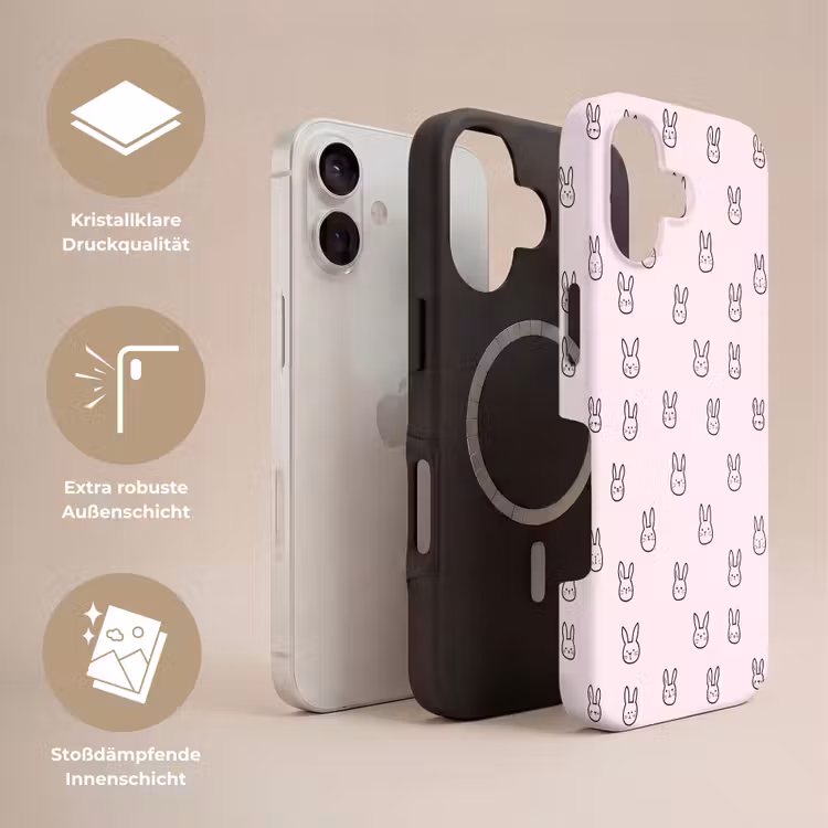 Konijnen - Minimalistisch - Roze Toughcase MagSafe Apple iPhone 17 klein 1017 -USP_Lagen_DE