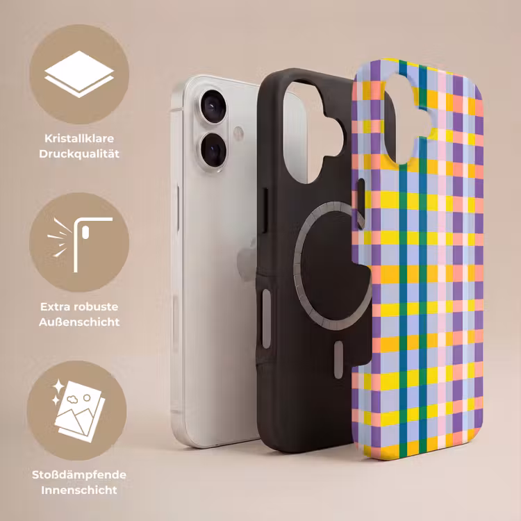 Ruit - Patroon - Kleurrijk Toughcase MagSafe Apple iPhone 17 klein 1017 -USP_Lagen_DE
