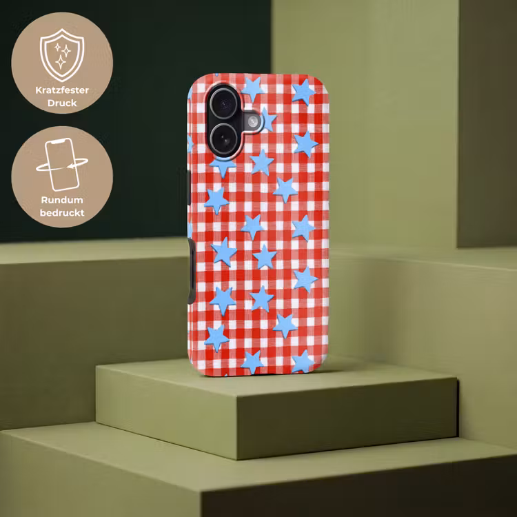 Ruit - Sterren - Rood Toughcase MagSafe Apple iPhone 17 klein 1017 -USP_PrintM_DE