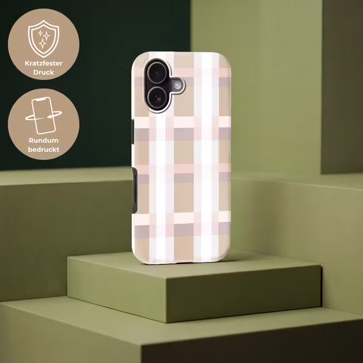 Ruitpatroon - Aardetinten - Minimalistisch Toughcase MagSafe Apple iPhone 17 klein 1017 -USP_PrintM_DE