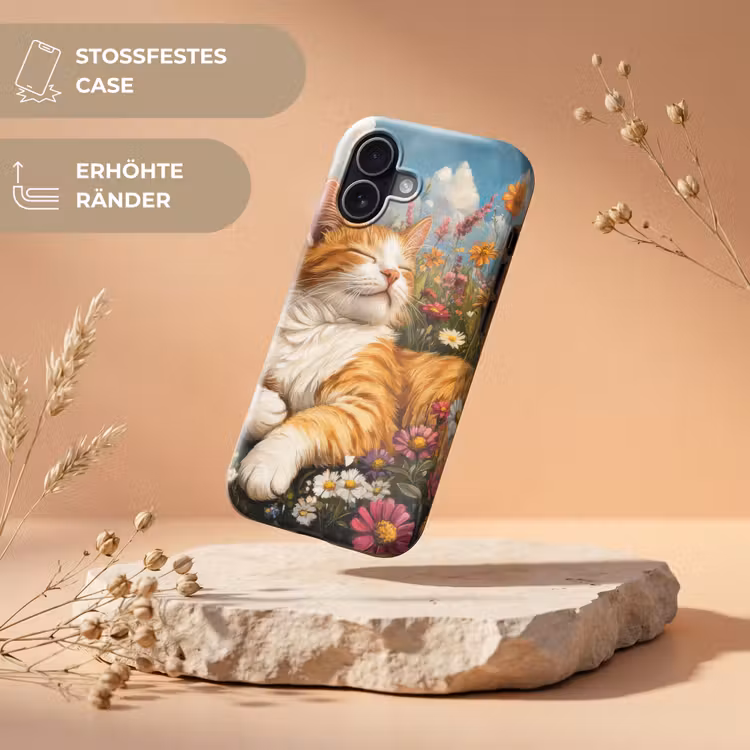 Kat - Bloemen - Ontspannen Toughcase MagSafe Apple iPhone 17 klein -USP_RandenV_DE