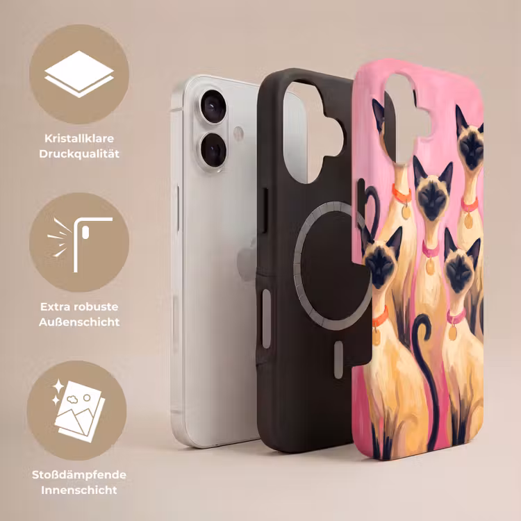 Kat - Groep - Dieren - Modern - Roze Toughcase MagSafe Apple iPhone 17 klein -USP_Lagen_DE