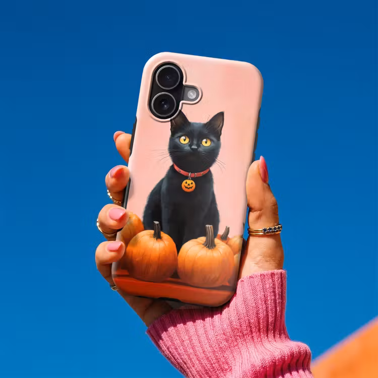 Kat - Pompoen - Roze Toughcase MagSafe Apple iPhone 17 klein -Sfeer1V