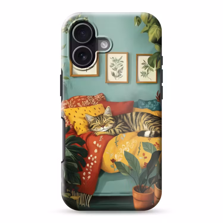 Kat - Planten - Groen Toughcase MagSafe Apple iPhone 17 klein -3d