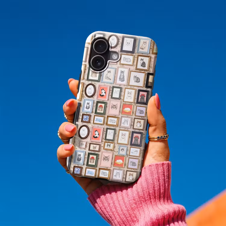 Kat - Portret - Dieren - Illustratie - Lijst Toughcase MagSafe Apple iPhone 17 klein -Sfeer1V