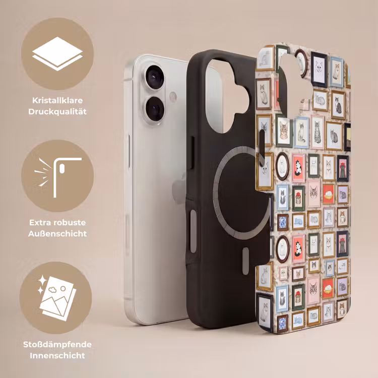 Kat - Portret - Dieren - Illustratie - Lijst Toughcase MagSafe Apple iPhone 17 klein -USP_Lagen_DE