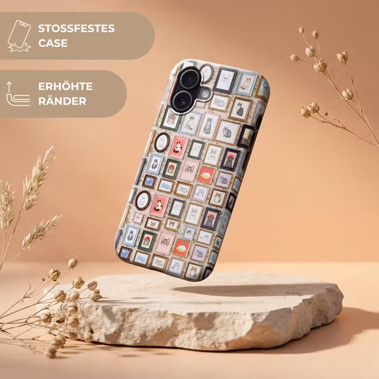 Kat - Portret - Dieren - Illustratie - Lijst Toughcase MagSafe Apple iPhone 17 klein -USP_RandenV_DE