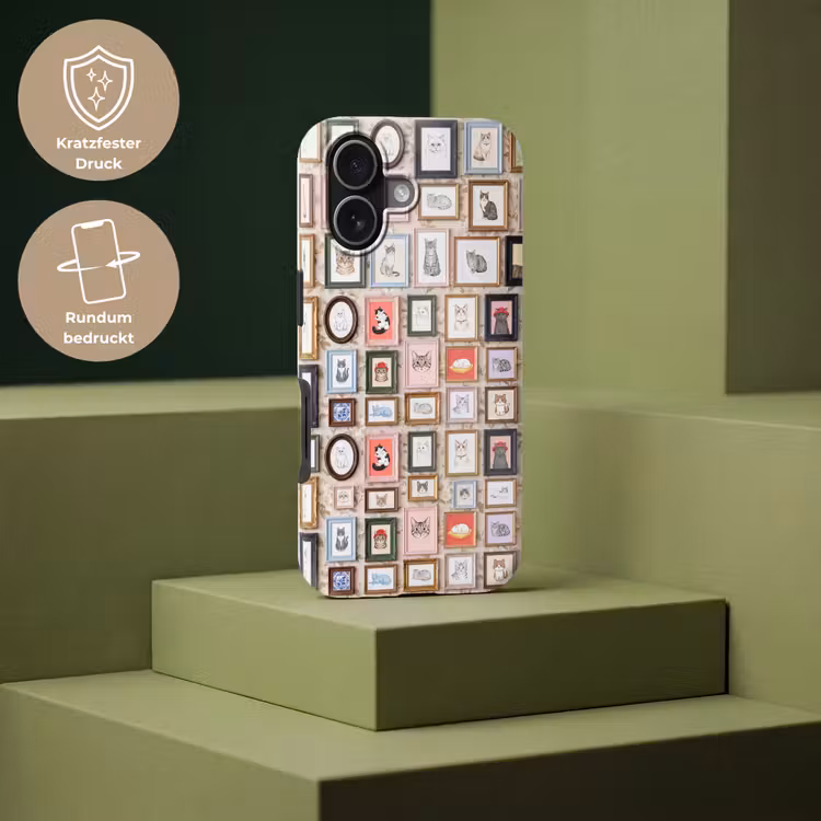 Kat - Portret - Dieren - Illustratie - Lijst Toughcase MagSafe Apple iPhone 17 klein -USP_PrintM_DE