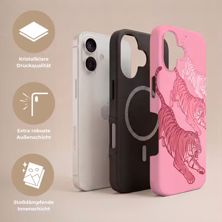 Kat - Springend - Dieren - Roze - Modern Toughcase MagSafe Apple iPhone 17 klein -USP_Lagen_DE