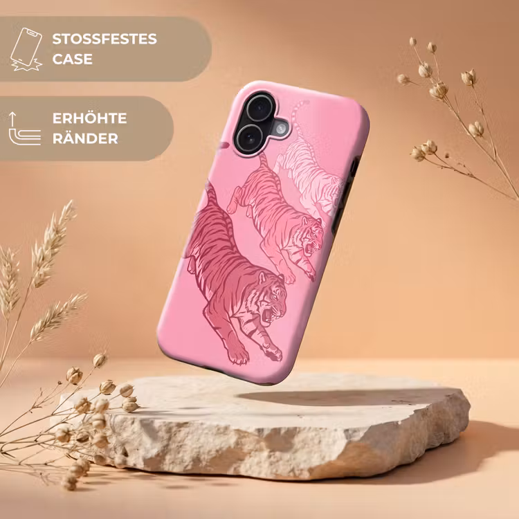 Kat - Springend - Dieren - Roze - Modern Toughcase MagSafe Apple iPhone 17 klein -USP_RandenV_DE