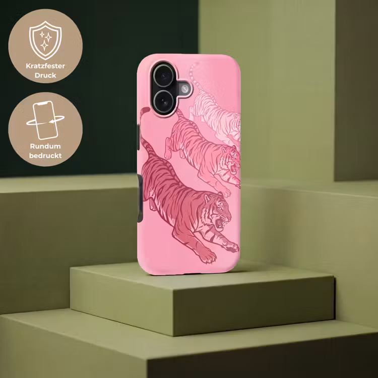 Kat - Springend - Dieren - Roze - Modern Toughcase MagSafe Apple iPhone 17 klein -USP_PrintM_DE