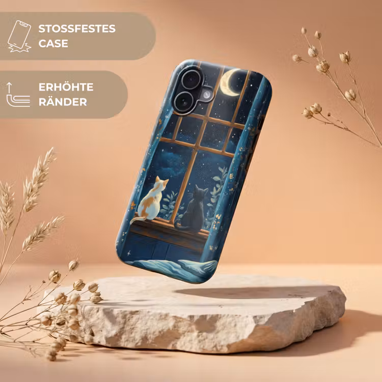 Kat - Sterrenhemel - Blauw Toughcase MagSafe Apple iPhone 17 klein -USP_RandenV_DE